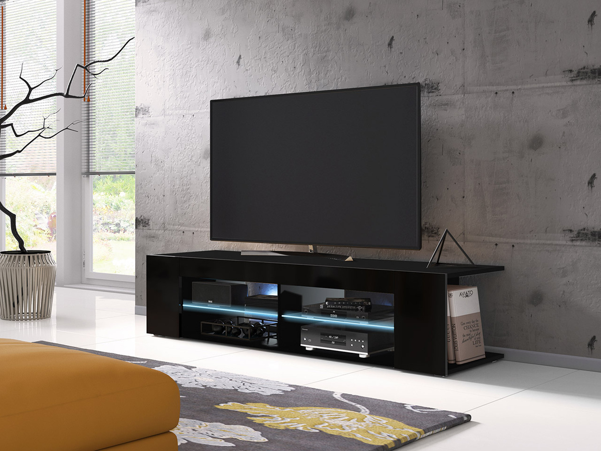 Mobile porta TV Ver (Nero + Nero lucido)
