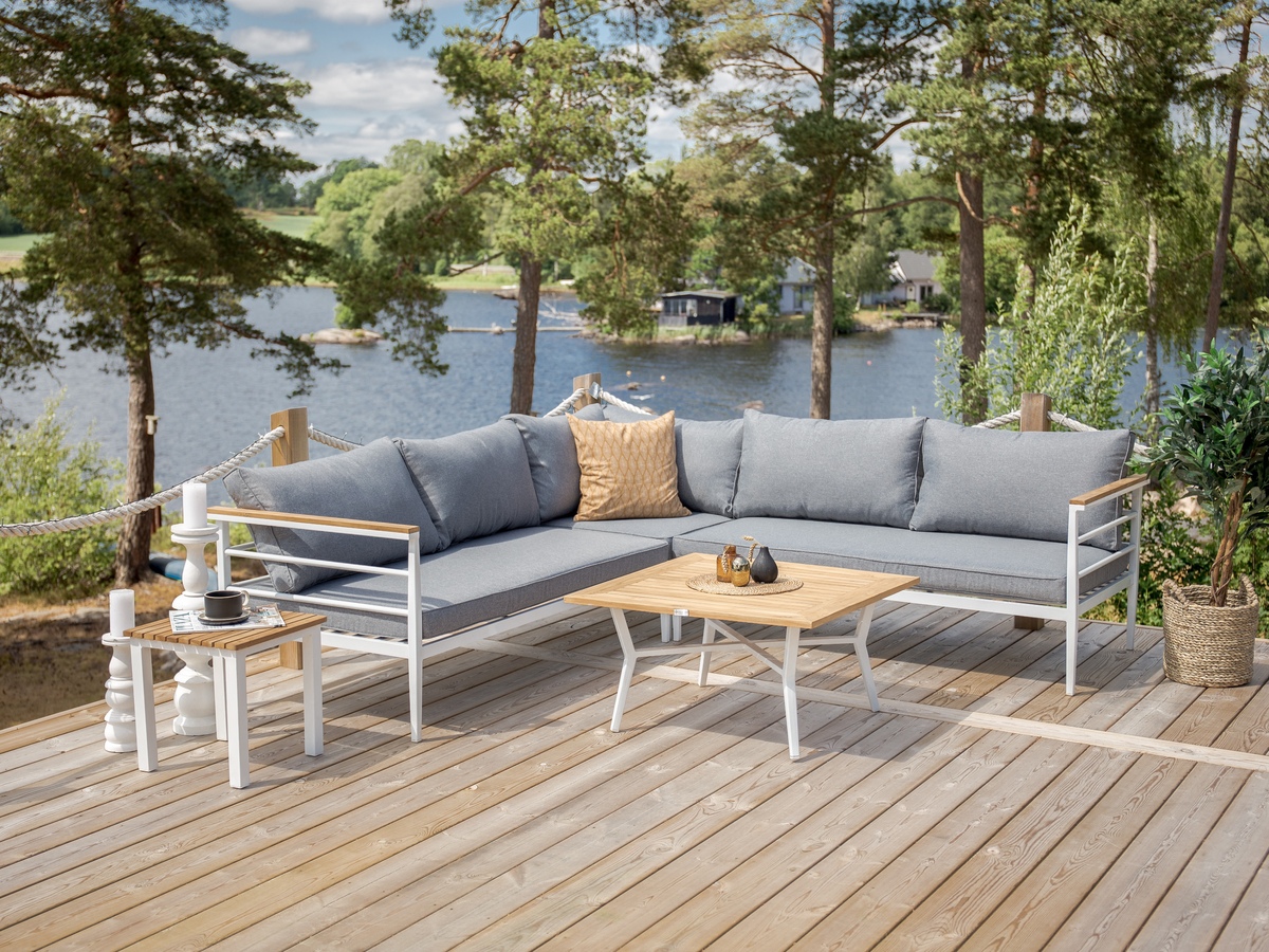 Mobili da giardino Dallas 525 (Bianco + Grigio)