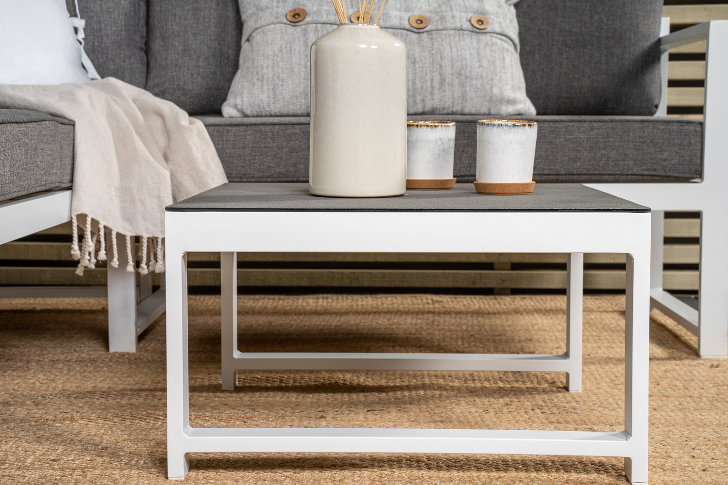 Mobili da giardino Dallas 773 (Bianco + Grigio)