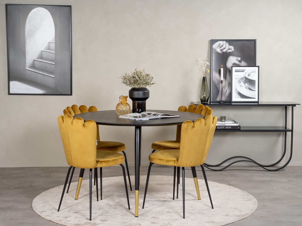 Set sala da pranzo Dallas 1177 (Giallo + Nero)
