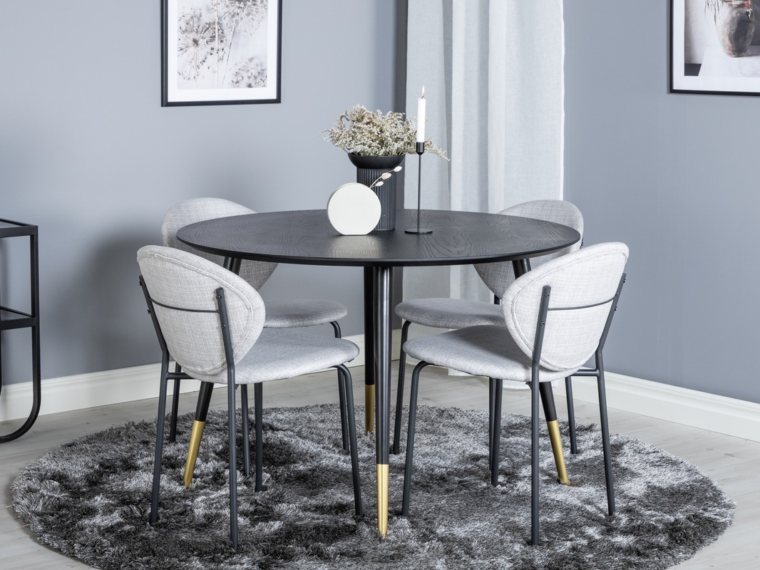 Set sala da pranzo Dallas 1186 (Grigio + Nero)