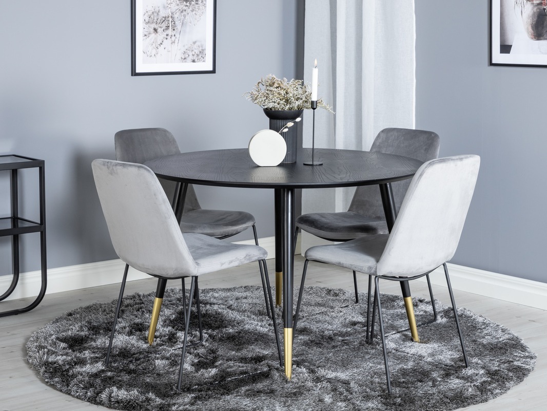 Set sala da pranzo Dallas 1189 (Grigio + Nero)
