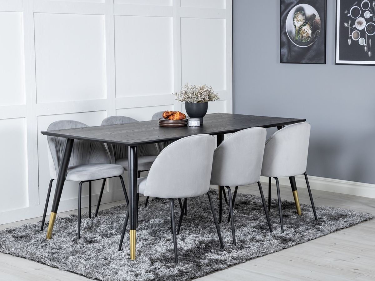 Set sala da pranzo Dallas 2600 (Nero + Ottone)