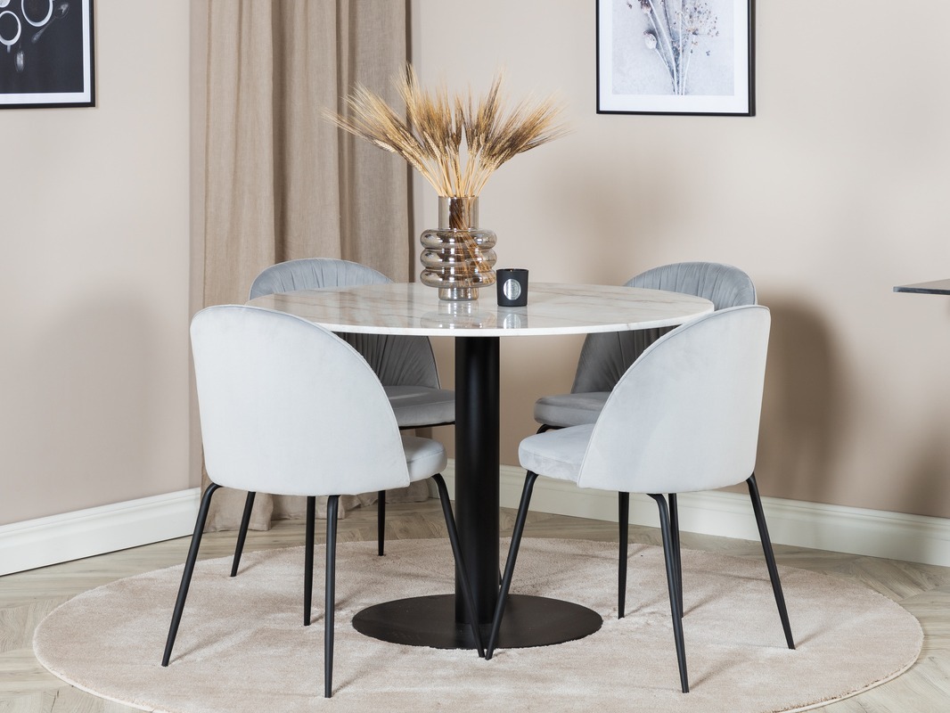 Set sala da pranzo Dallas 1303 (Grigio + Nero)