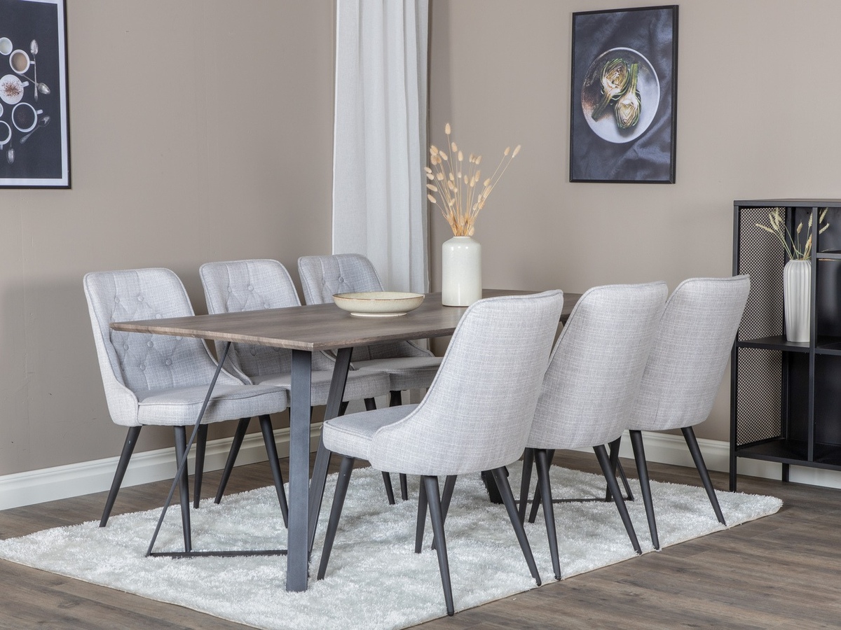 Set sala da pranzo Dallas 1347 (Grigio + Nero)