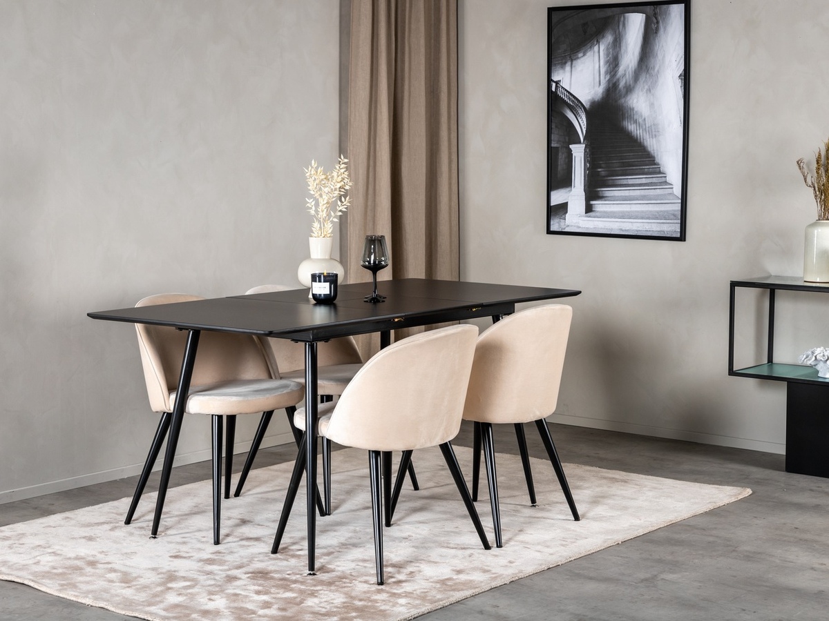 Set sala da pranzo Dallas 1521 (Beige + Nero)