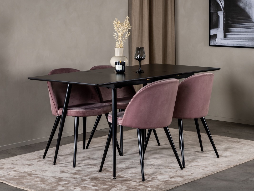 Set sala da pranzo Dallas 1521 (Fucsia + Nero)