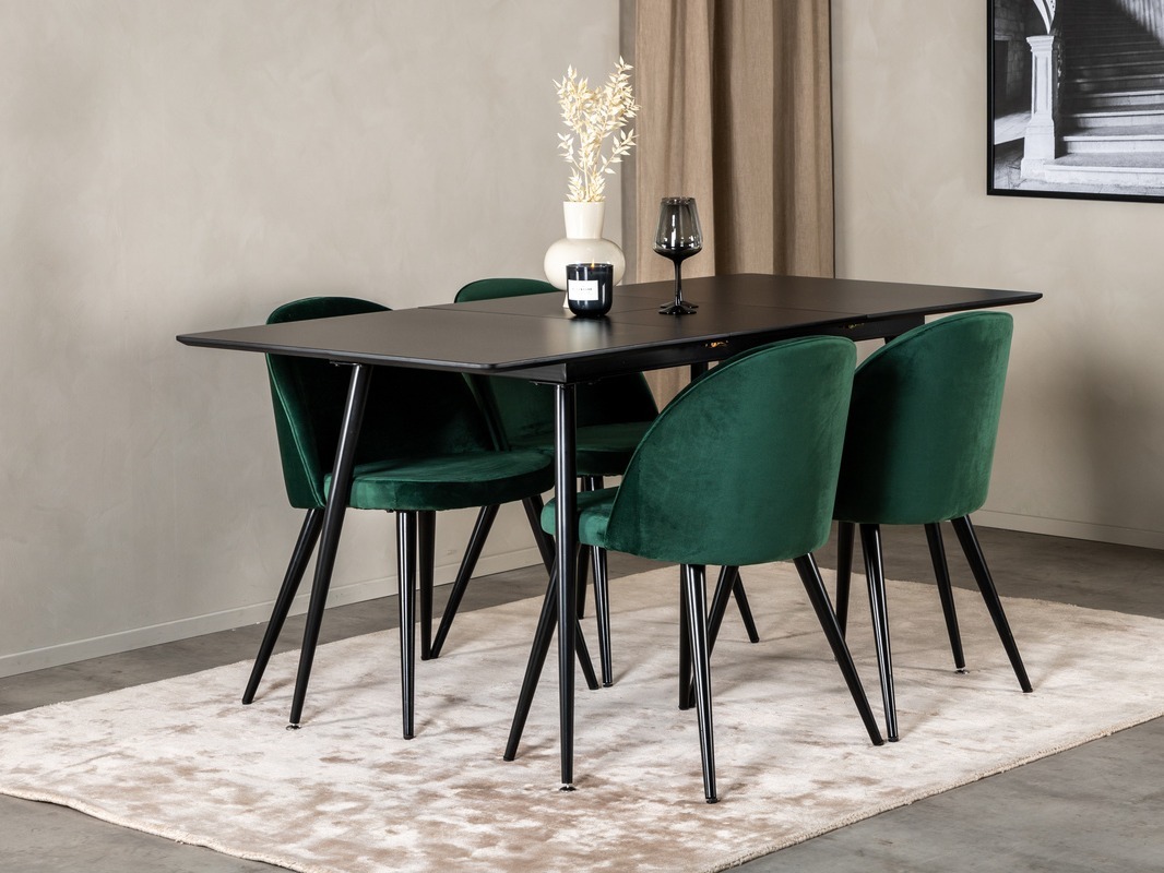 Set sala da pranzo Dallas 1521 (Verde + Nero)