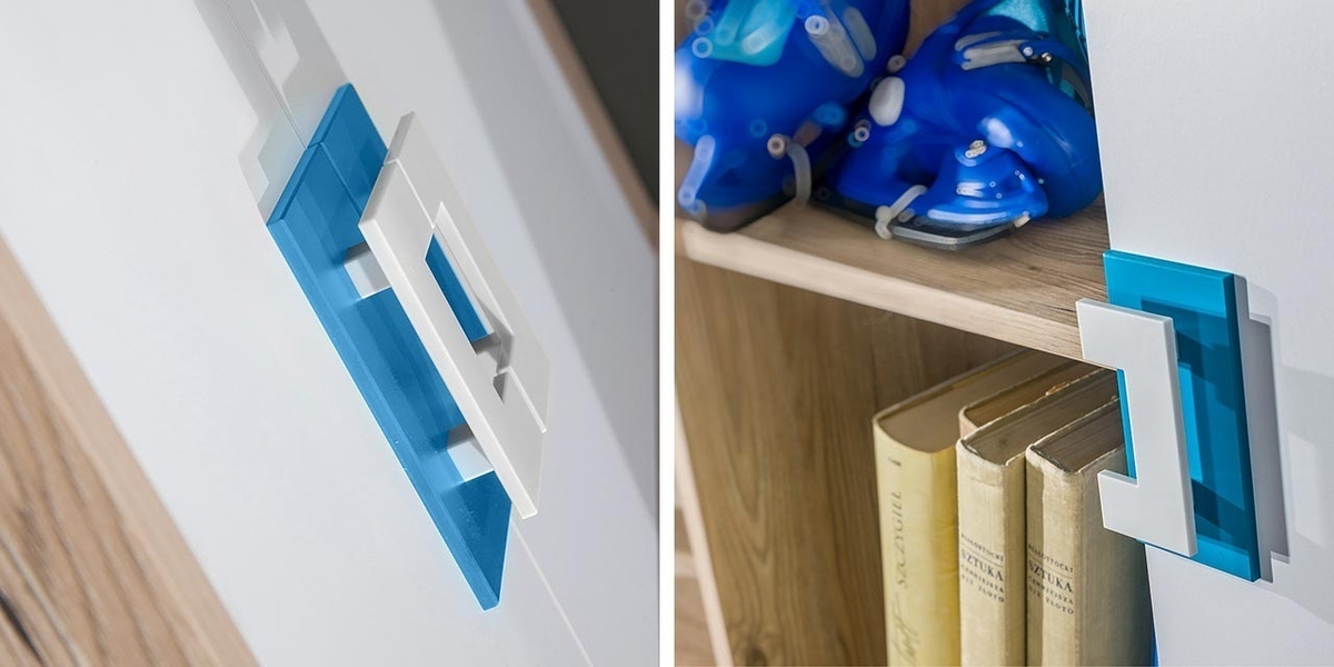 Armadio Balvire 104 (Rovere chiaro + Bianco + Fucsia)