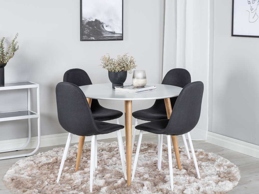 Set sala da pranzo Dallas 291 (Nero + Bianco)