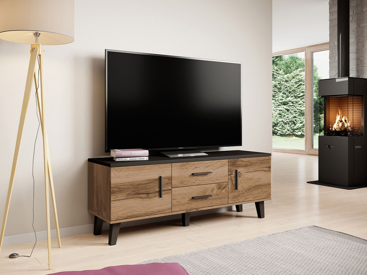 Mobile porta TV Larfloi 103 (Quercia di Wotan + Nero)