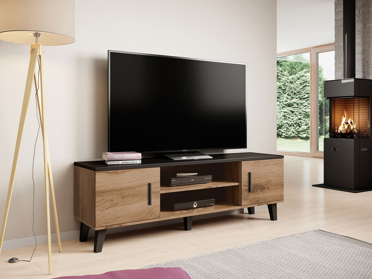 Mobile porta TV Larfloi 108 (Quercia di Wotan + Nero)