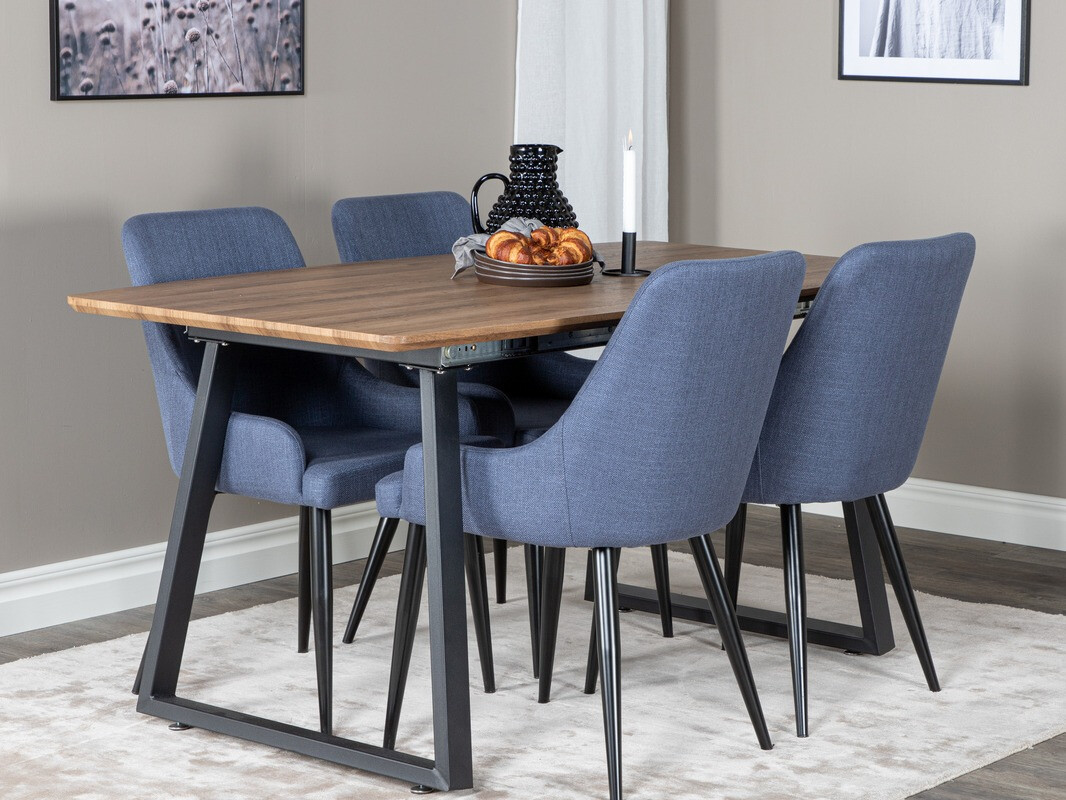 Set sala da pranzo Dallas 334 (Blu + Nero)