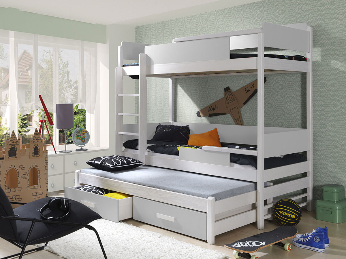 Letto a castello Henderson 114 (Bianco + Grigio)