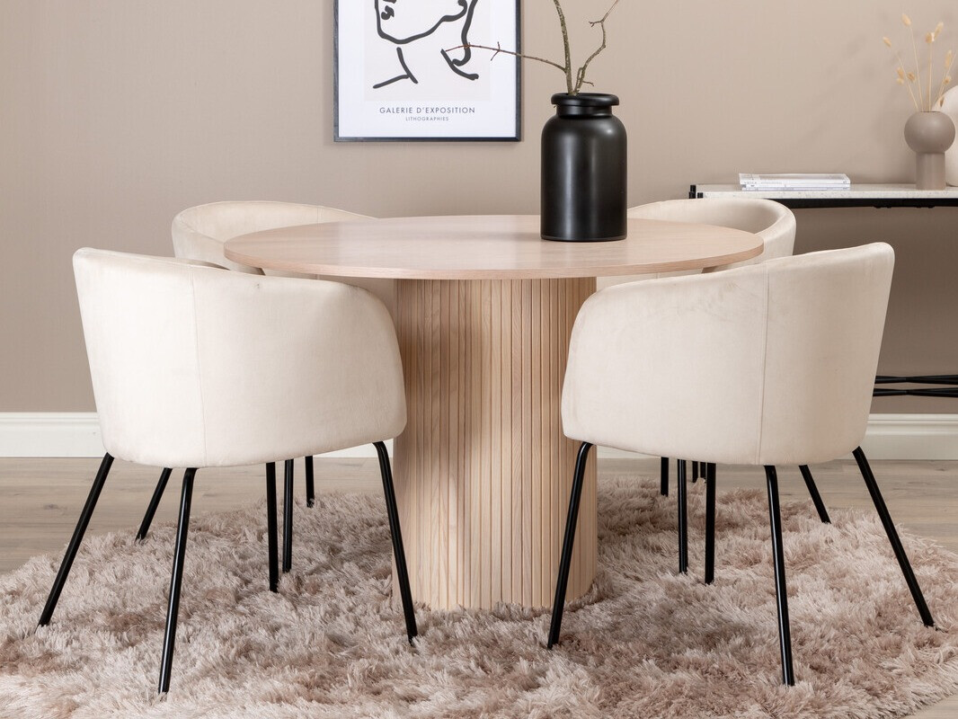 Set sala da pranzo Dallas 2557 (Crema + Nero)