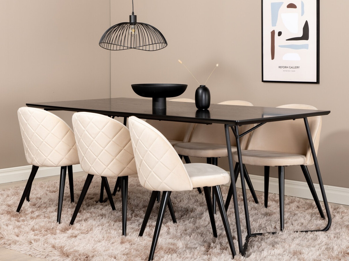 Set sala da pranzo Dallas 2723 (Beige + Nero)