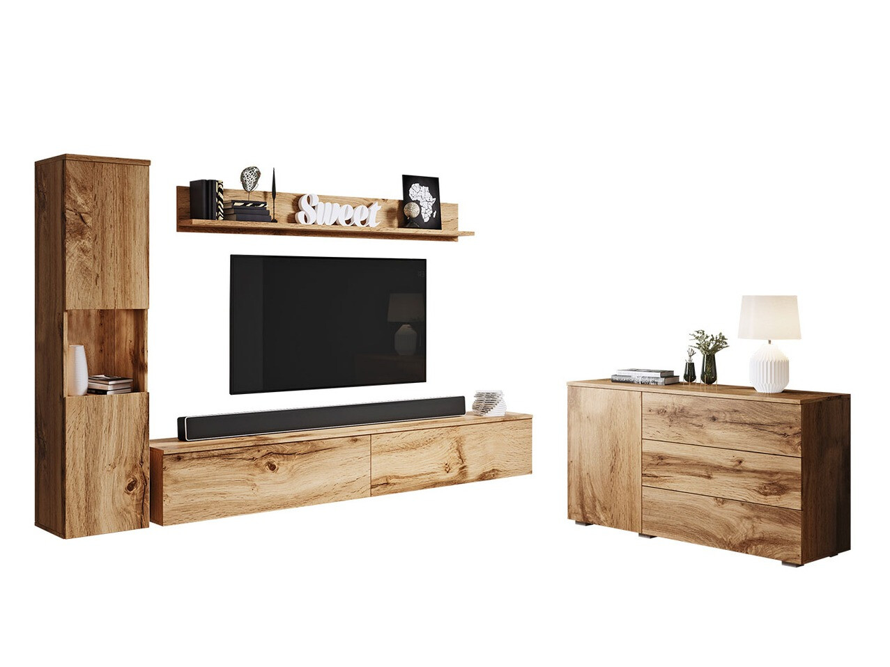 Parete attrezzata Sarasota 132 (Quercia di Wotan)