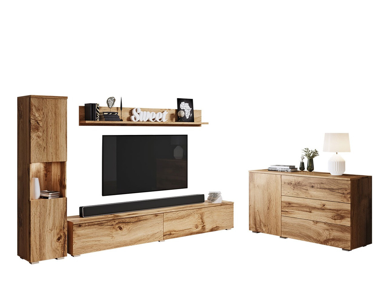 Parete attrezzata Sarasota 132 (Quercia di Wotan)