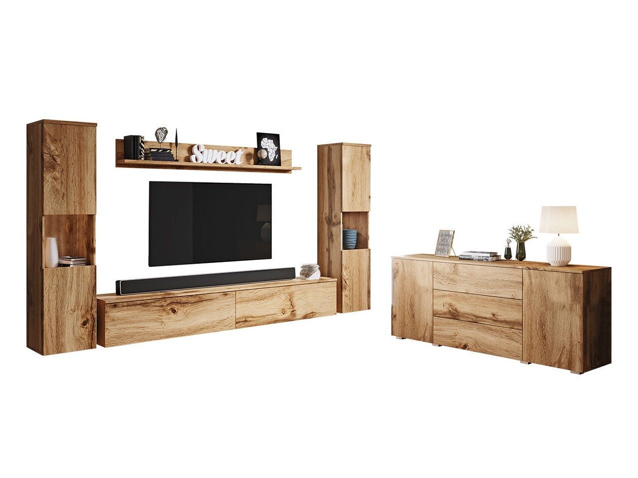 Parete attrezzata Sarasota 133 (Quercia di Wotan)