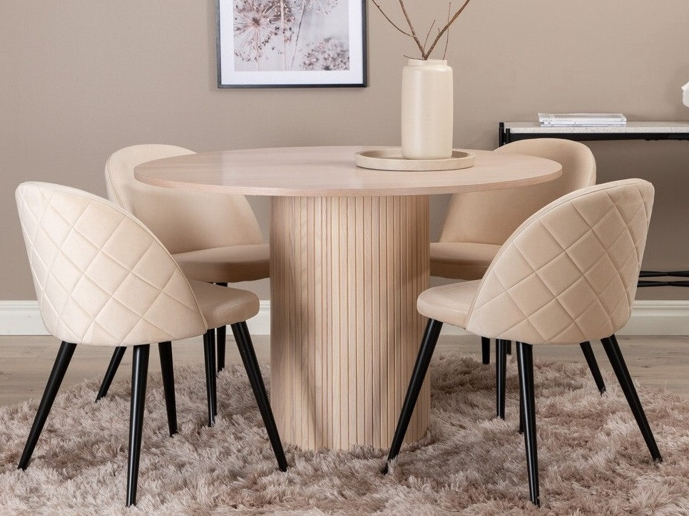 Set sala da pranzo Dallas 3072 (Crema + Nero)