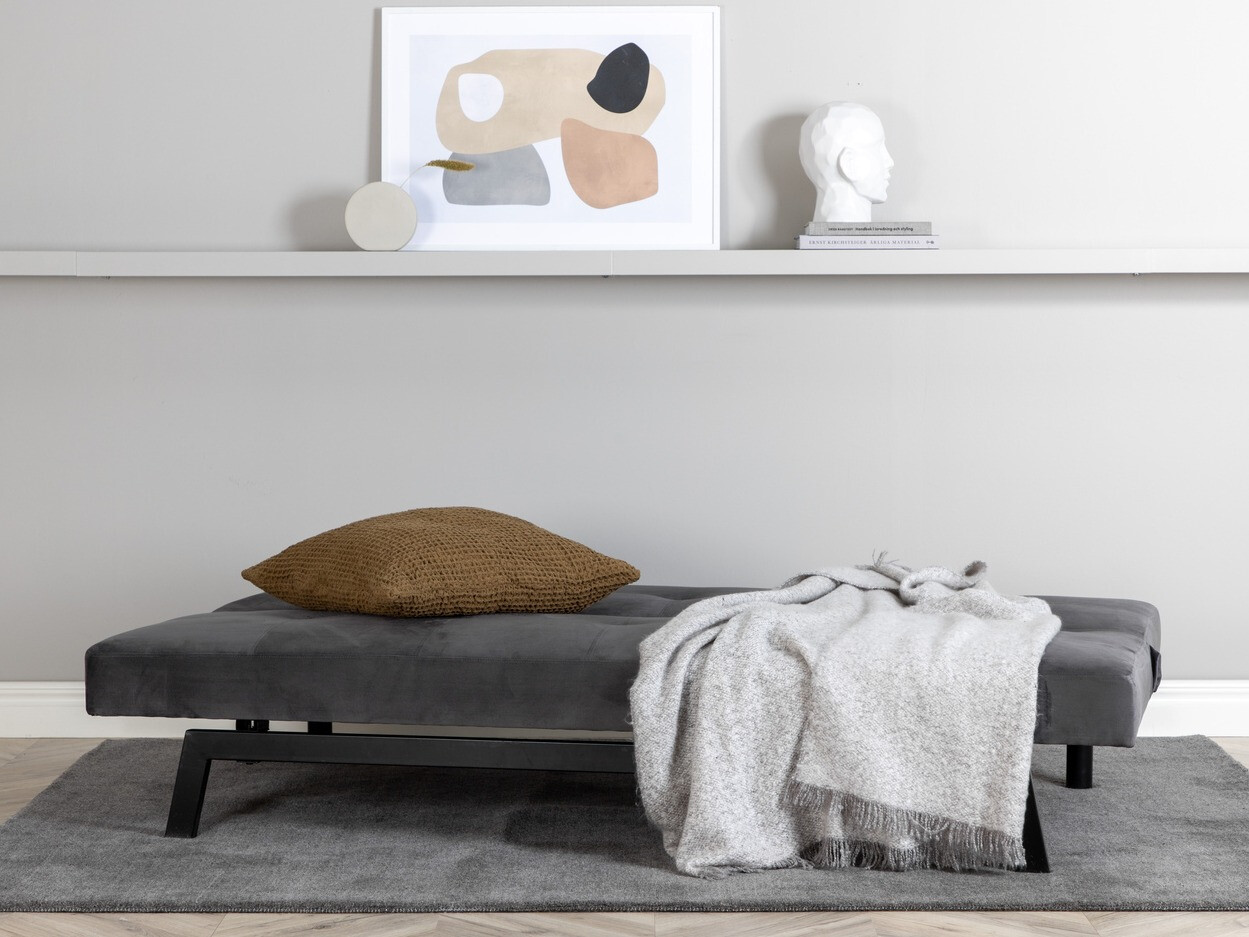 Divano letto Dallas 1710 (Grigio scuro + Nero)