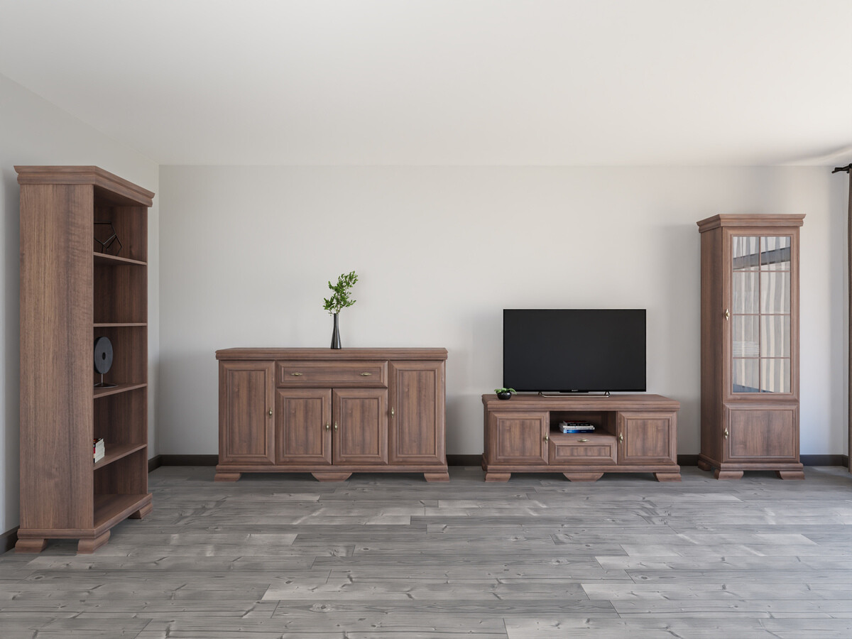 Parete attrezzata Salmeru 113 (Samoa King Noce)