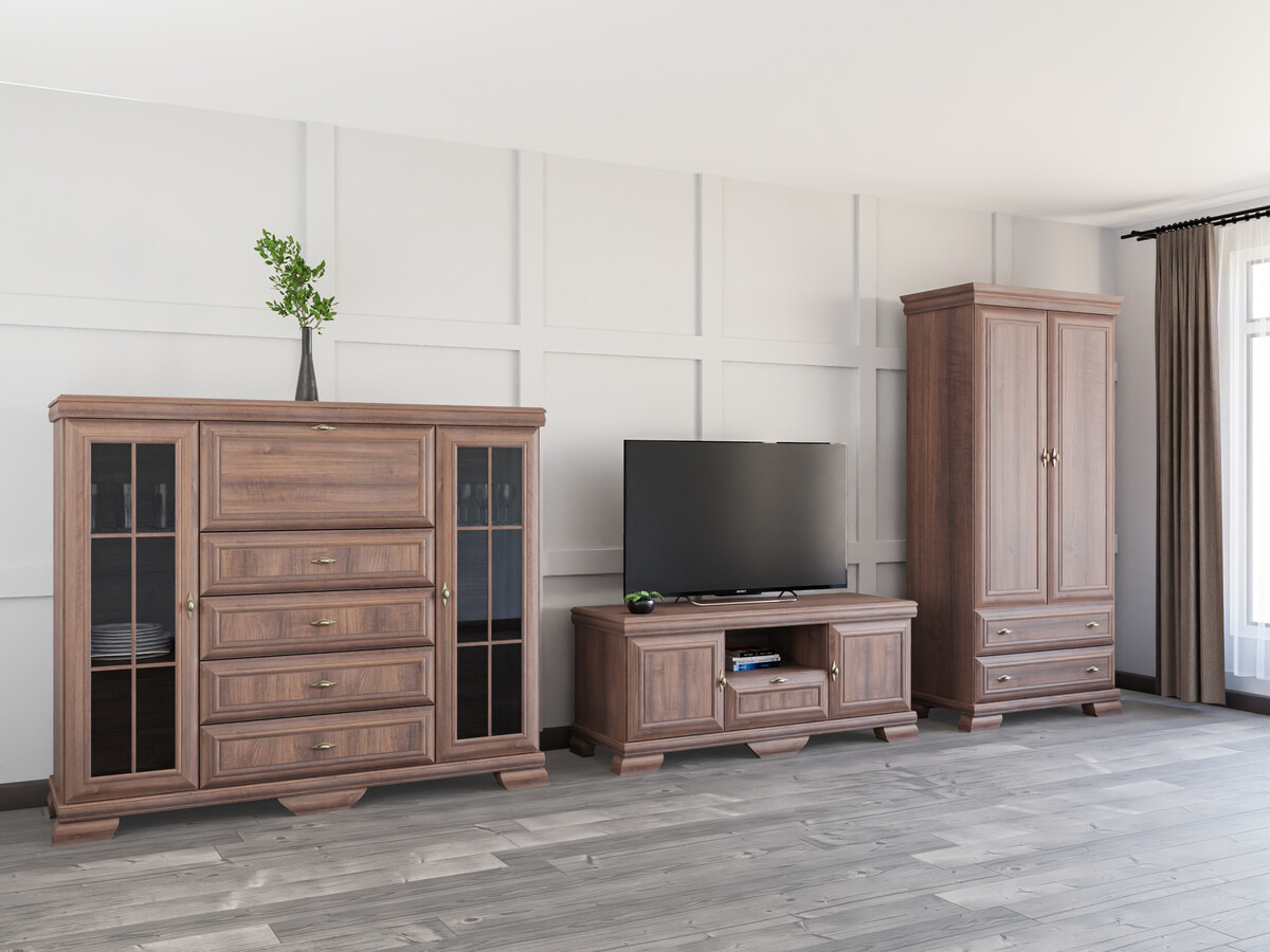 Parete attrezzata Salmeru 114 (Samoa King Noce)