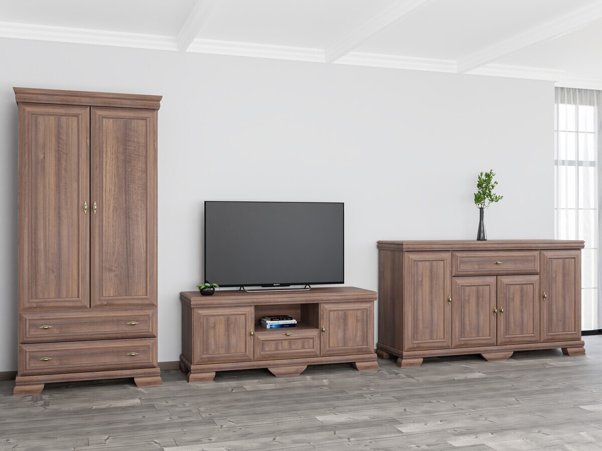 Parete attrezzata Salmeru 107 (Samoa King Noce)