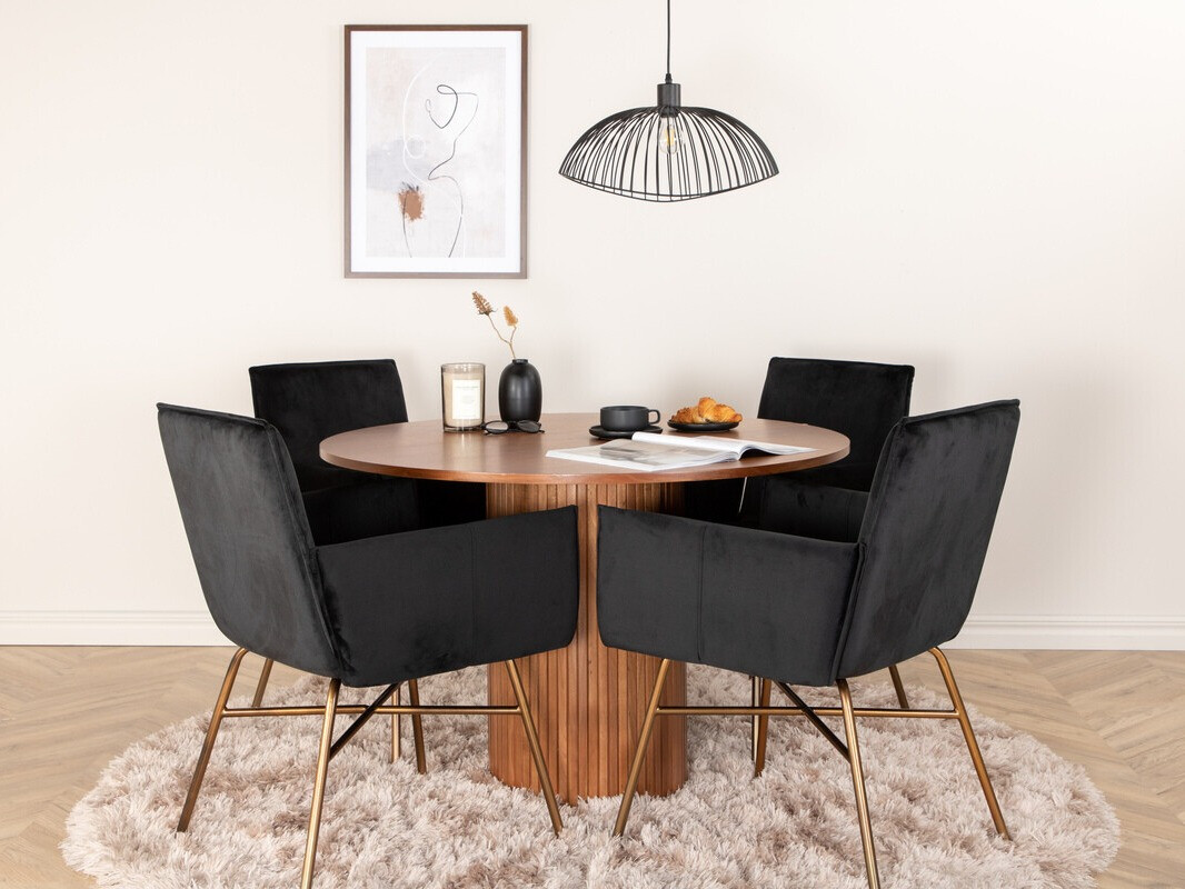 Set sala da pranzo Dallas 3093 (Nero + Rame)