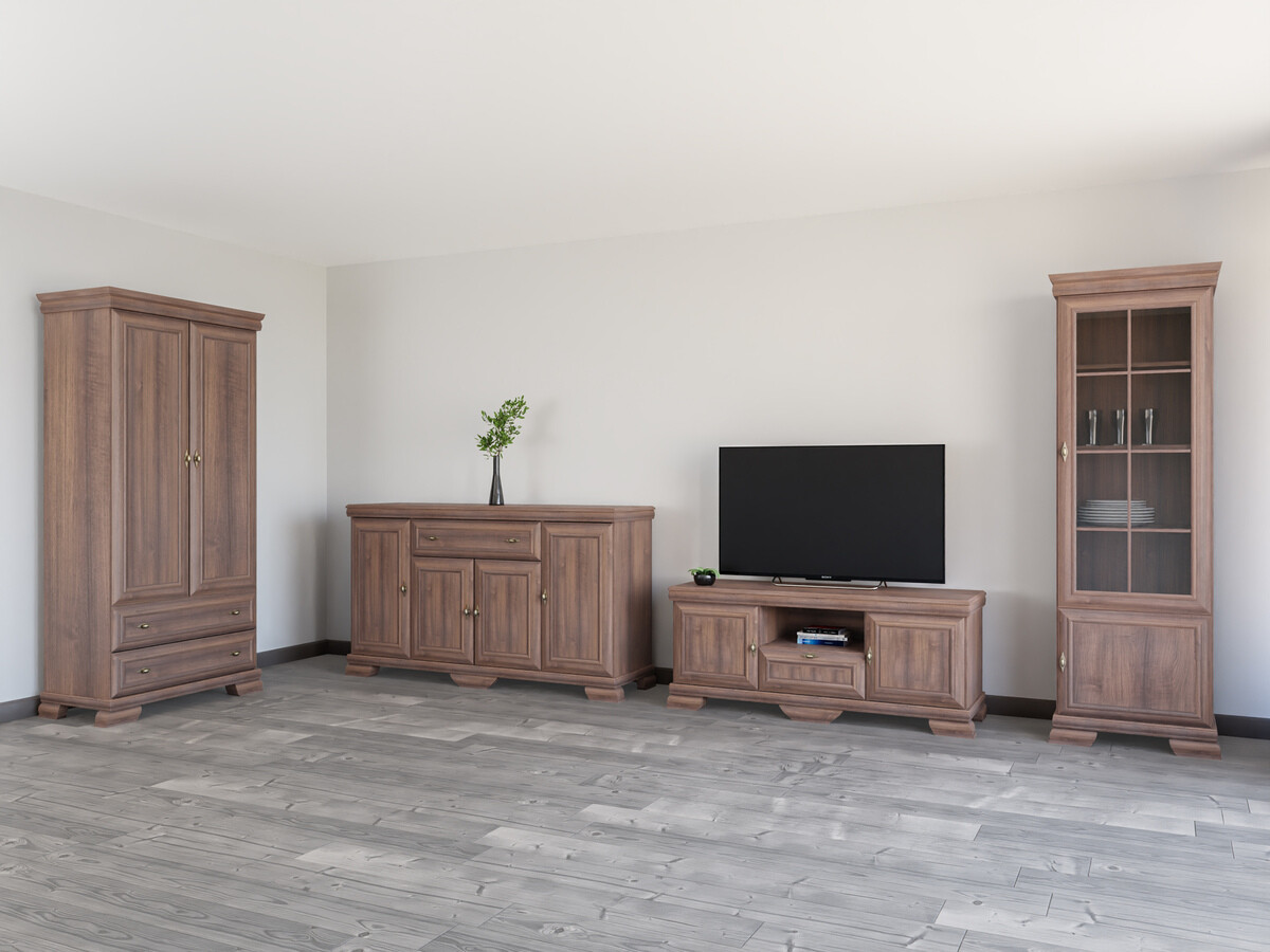 Parete attrezzata Salmeru 116 (Samoa King Noce)