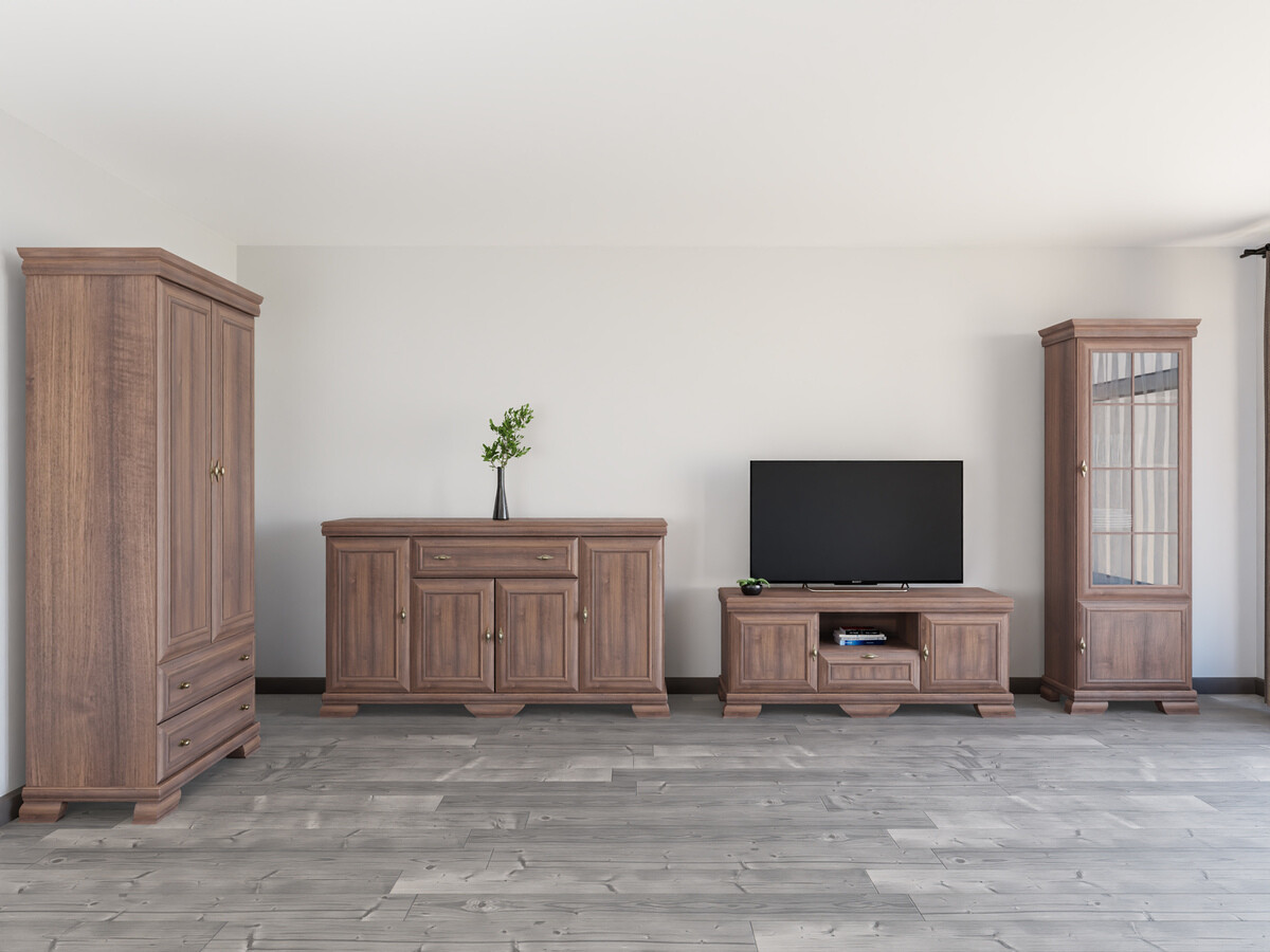 Parete attrezzata Salmeru 116 (Samoa King Noce)