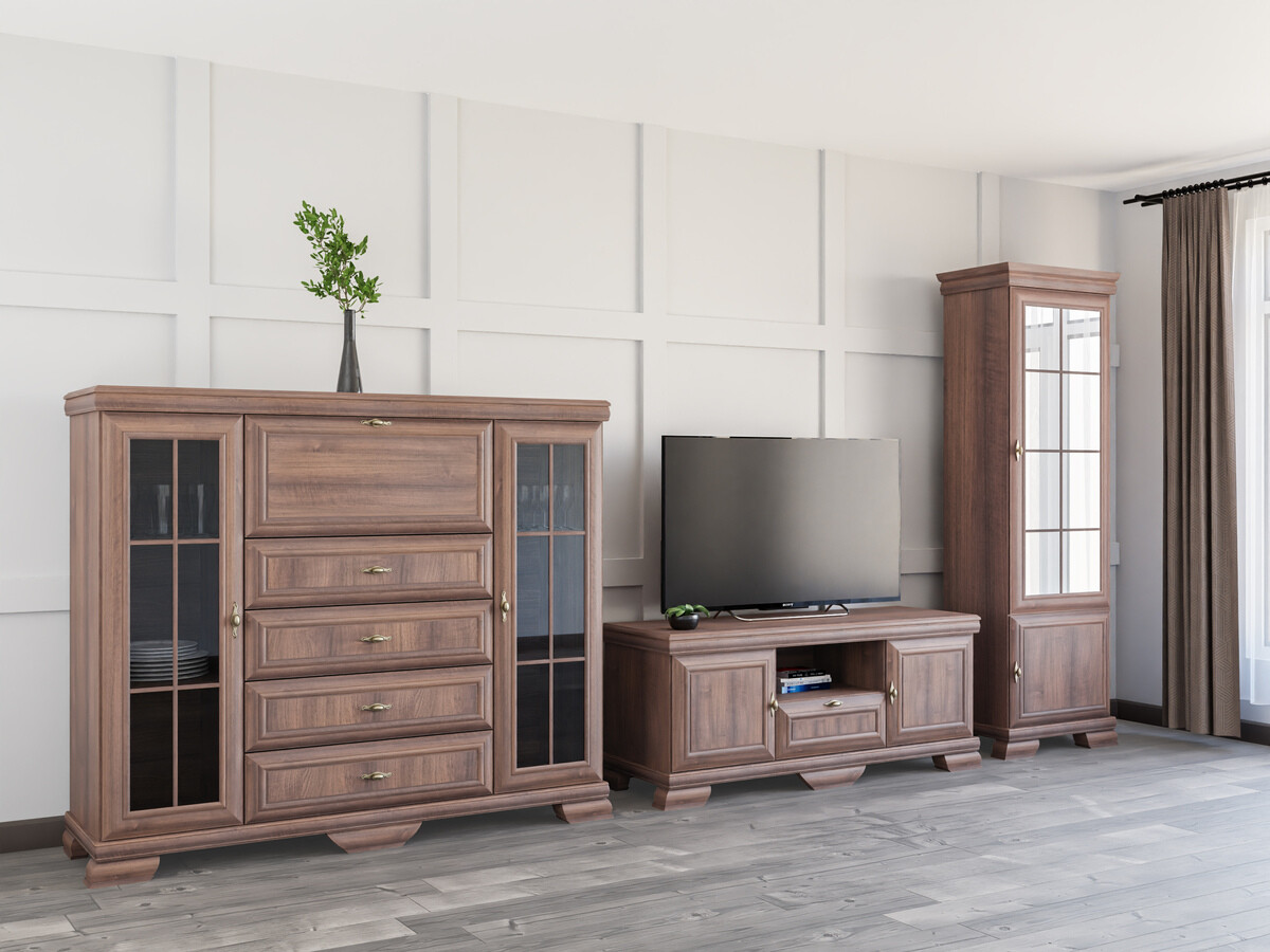 Parete attrezzata Salmeru 117 (Samoa King Noce)