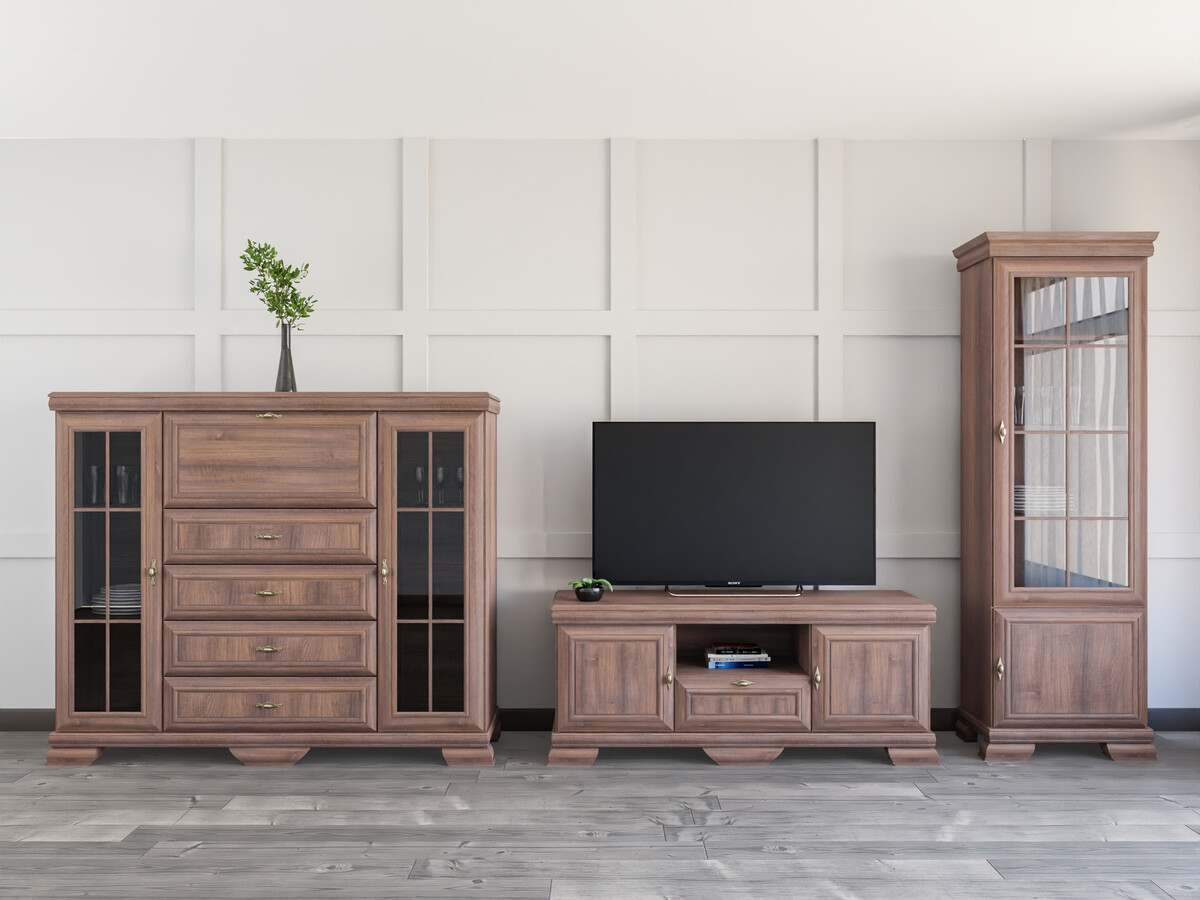 Parete attrezzata Salmeru 117 (Samoa King Noce)