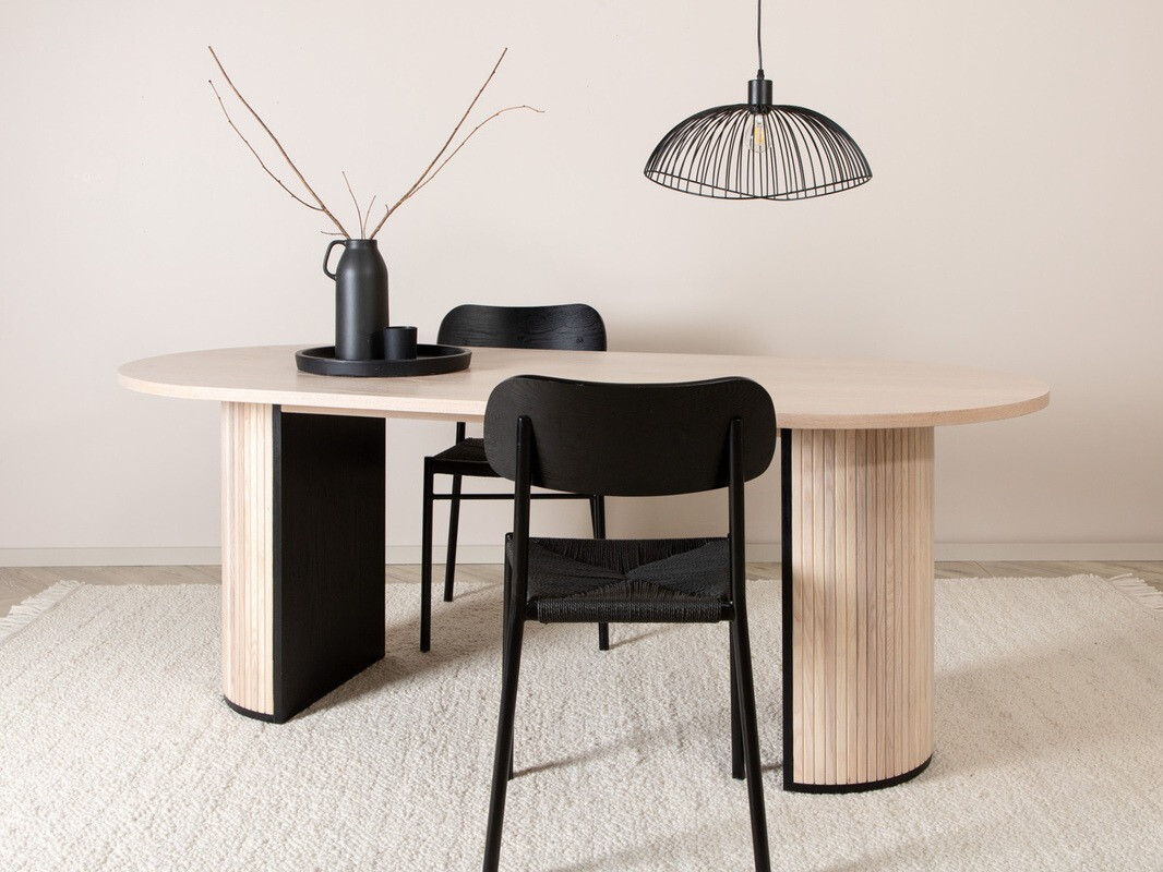 Tavolo Dallas 1712 (Luminoso legno + Nero)