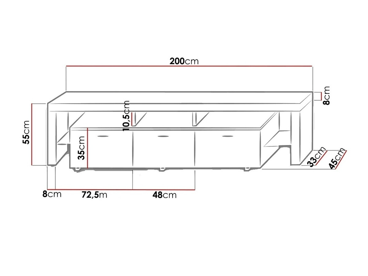 Mobile porta TV Arbor (Bianco + Grigio lucido)