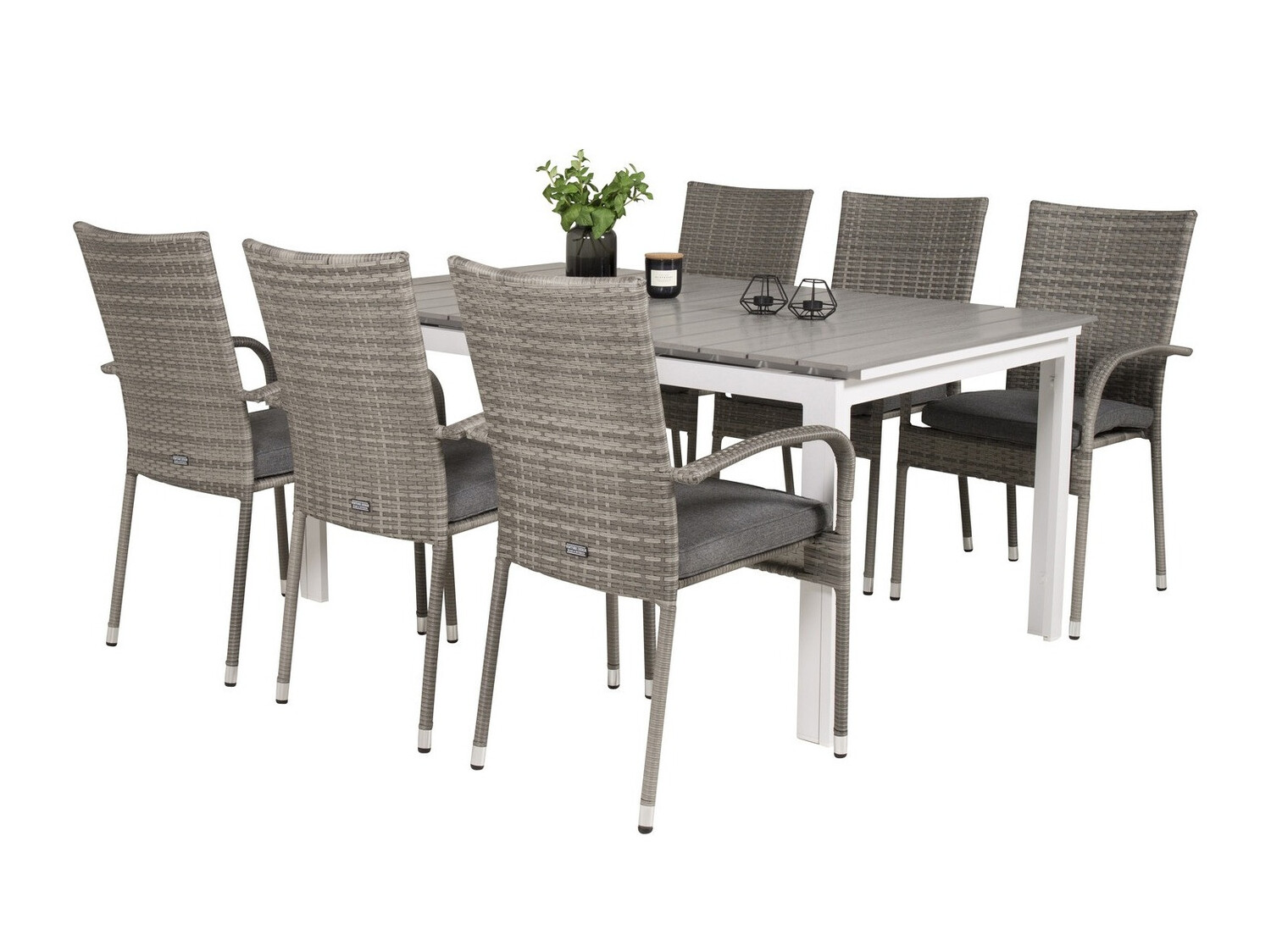 Tavolo e sedie set Dallas 2406 (Grigio + Grigio scuro)