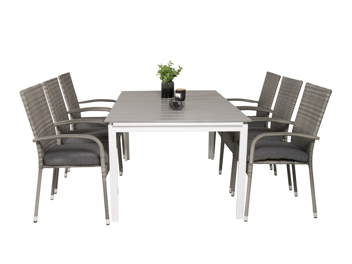 Tavolo e sedie set Dallas 2406 (Grigio + Grigio scuro)