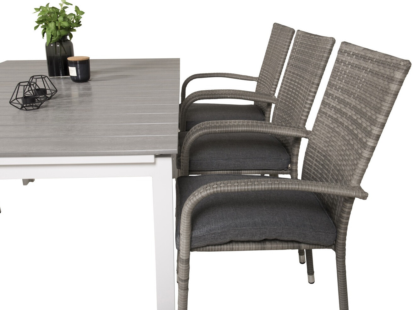 Tavolo e sedie set Dallas 2406 (Grigio + Grigio scuro)