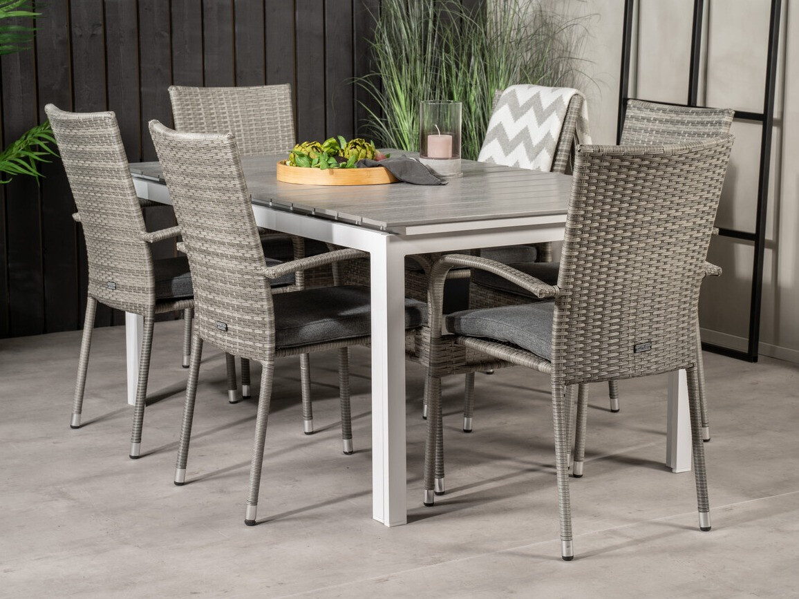 Tavolo e sedie set Dallas 2406 (Grigio + Grigio scuro)