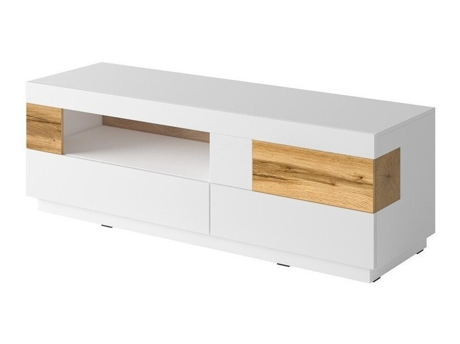 Mobile porta TV Livlore 103 (Bianco + Bianco lucido + Quercia di Wotan)