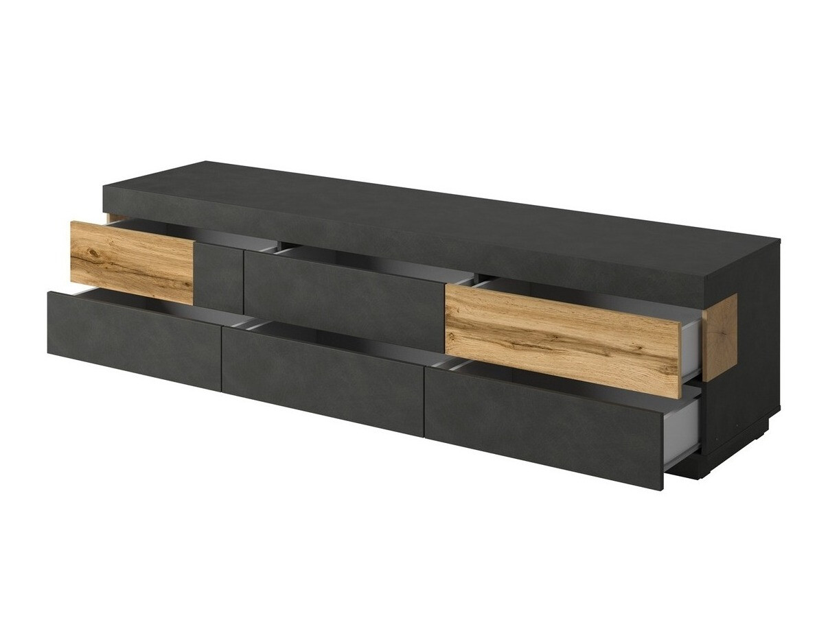 Parete attrezzata Livlore 109 (Matera grigio + Quercia di Wotan)