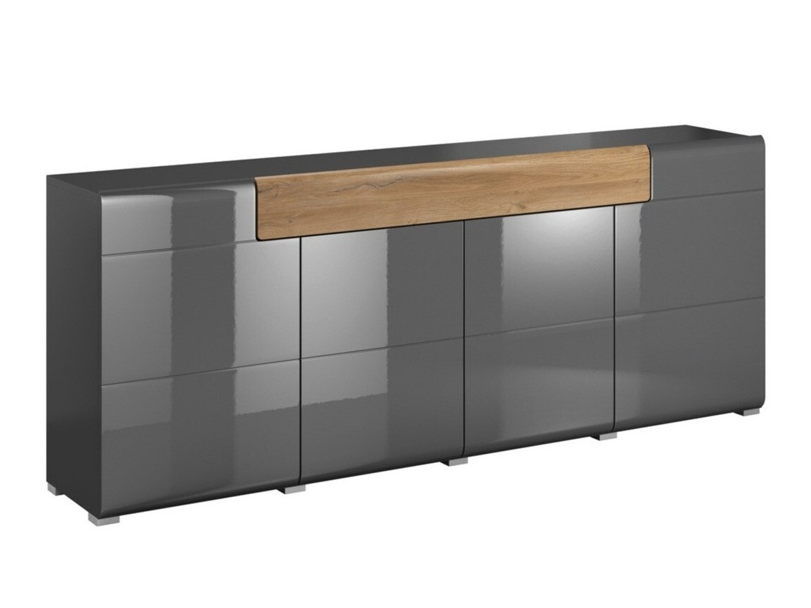 Cassettiera Torsone 102 (Antracite + Gloss antracite + Nipote di quercia)