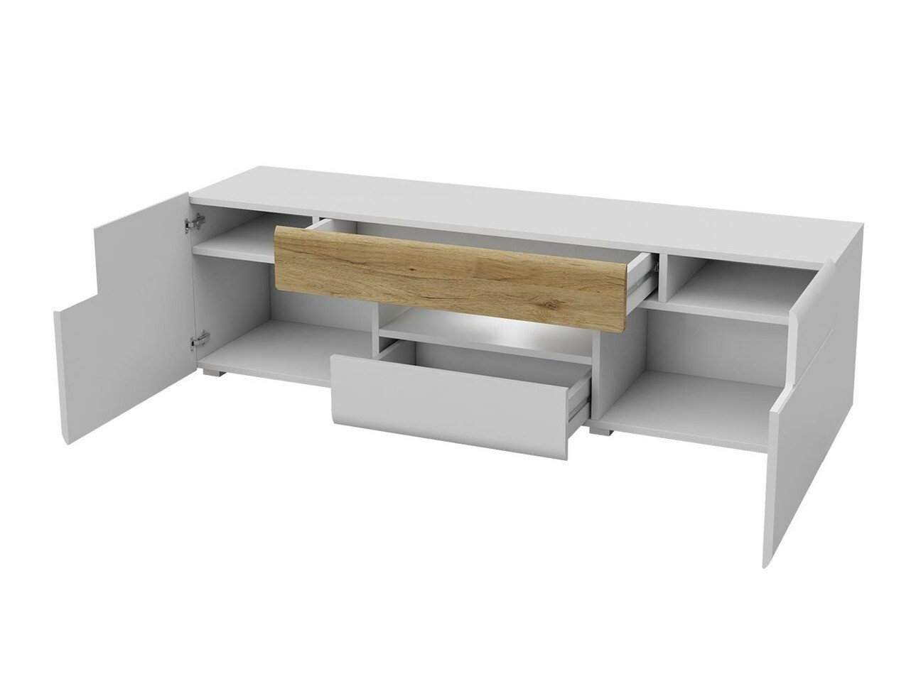 Mobile porta TV Torsone 101 (Antracite + Gloss antracite + Nipote di quercia)