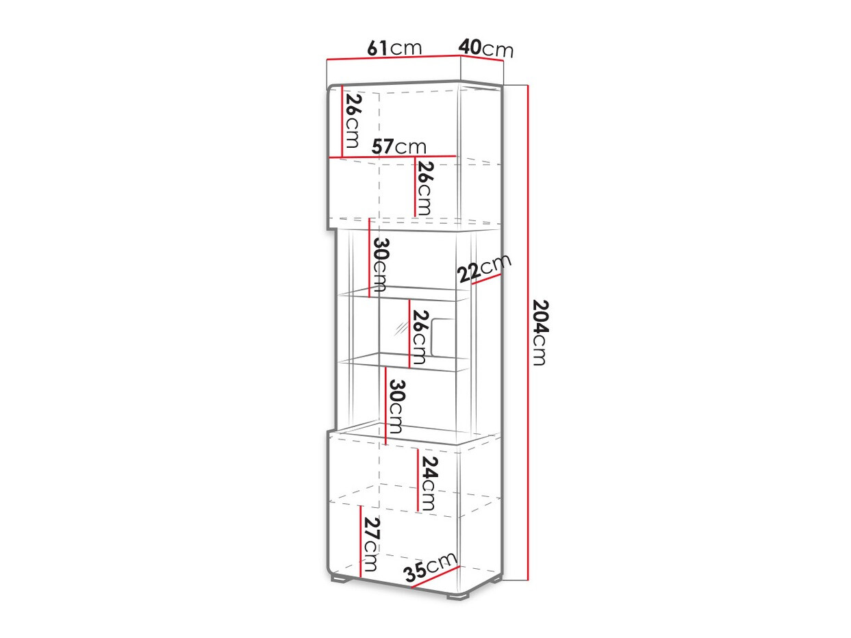 Scaffale Torsone 103 (Antracite + Gloss antracite + Nipote di quercia)