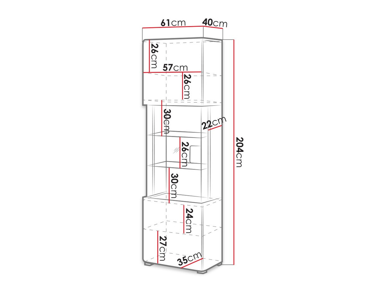 Scaffale Torsone 103 (Bianco + Bianco lucido + Quercia sanremo)