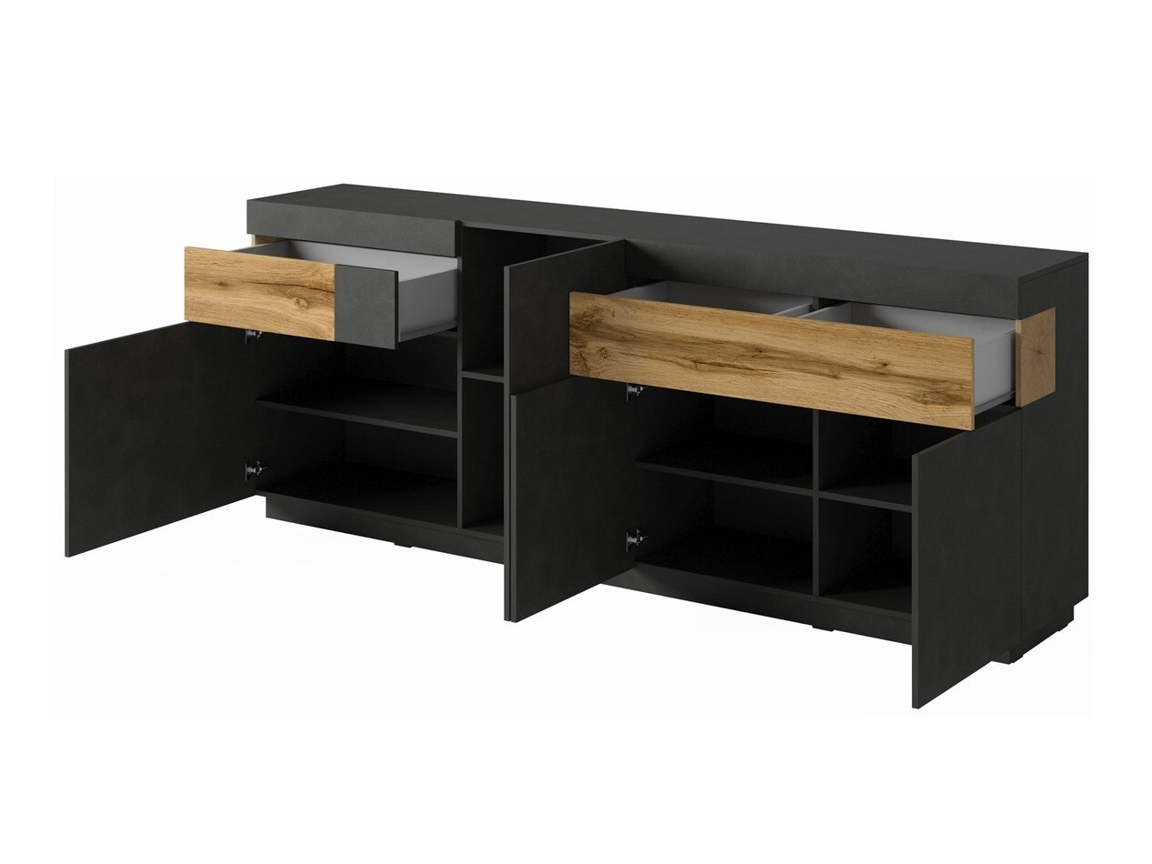 Parete attrezzata Livlore 108 (Matera grigio + Quercia di Wotan)