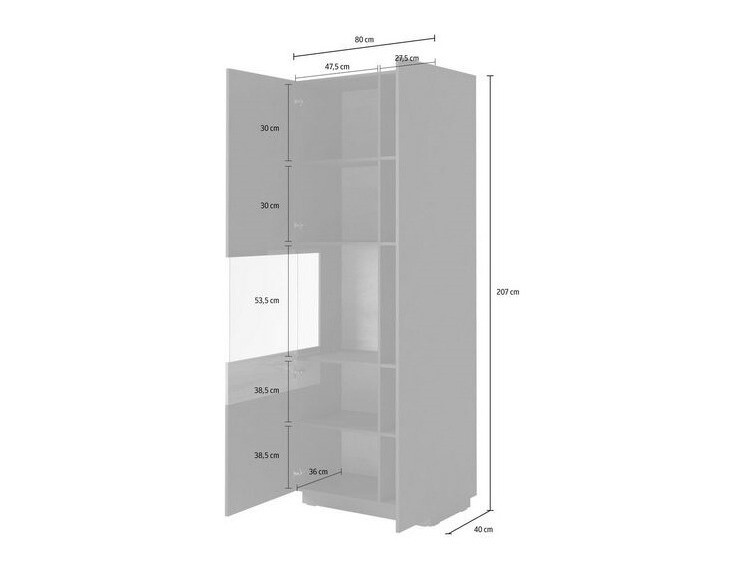 Parete attrezzata Livlore 108 (Matera grigio + Quercia di Wotan)