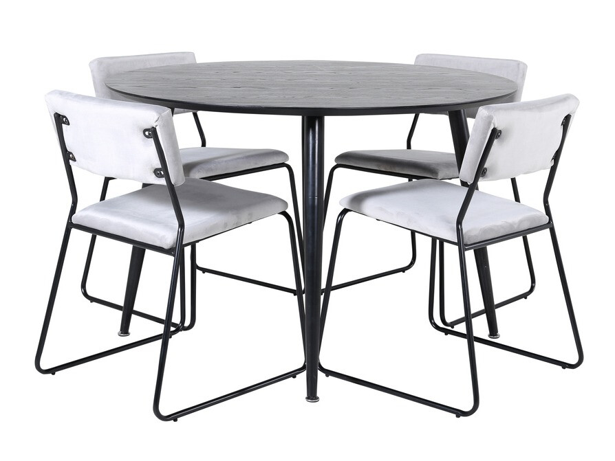 Set sala da pranzo Dallas 2543 (Grigio chiaro + Nero)