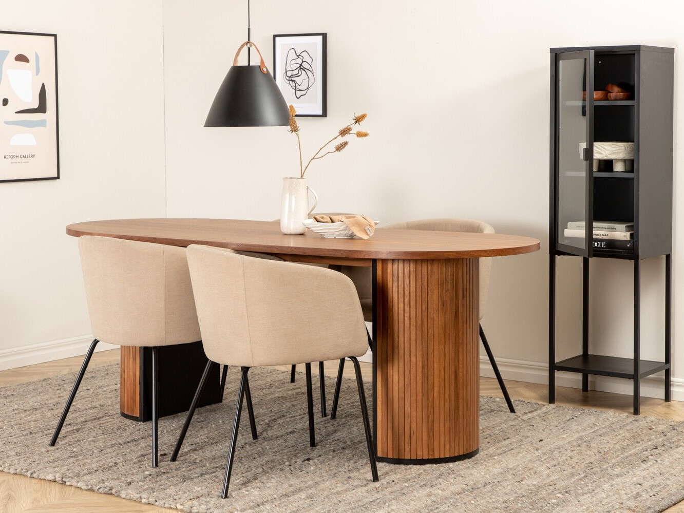 Set sala da pranzo Dallas 2749 (Beige + Nero)