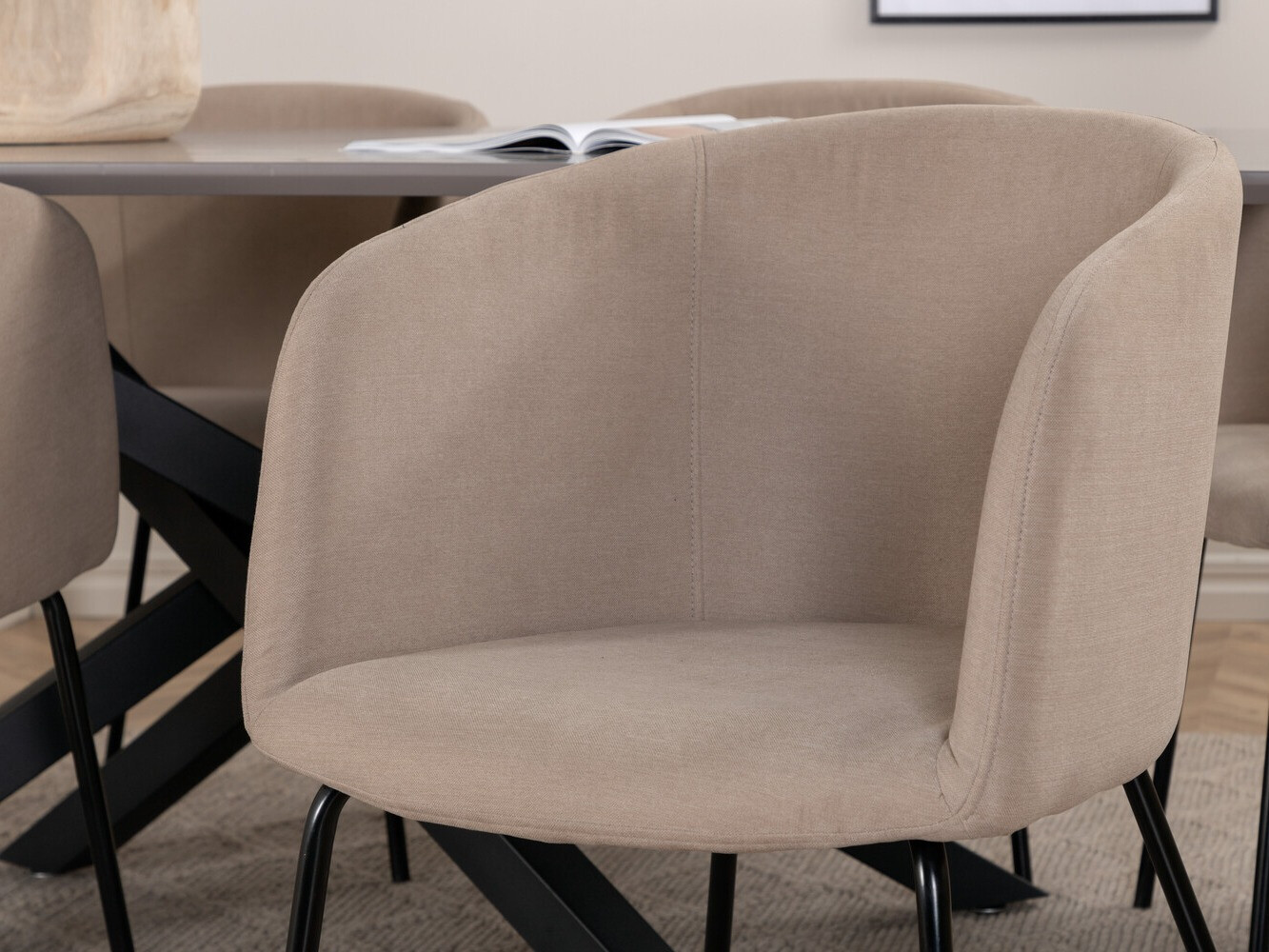 Set sala da pranzo Dallas 3036 (Beige + Nero)